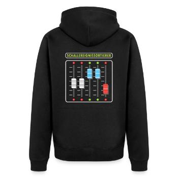 Sound event sorter Sound DJ Mixer Gift - Unisex Premium Organic Zip Hoodie - black - Back - Nico (187cm)