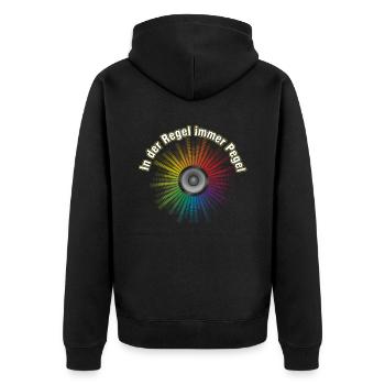 Ton Tontechniker Toningenieur Pegel Party Geschenk - Unisex Premium Bio Zip Hoodie - Schwarz - Hinten - Nico (187cm)