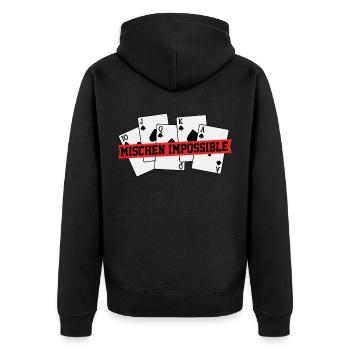 Pokerspieler Pokern Poker Kartenspiel Ass Geschenk - Unisex Premium Bio Zip Hoodie - Schwarz - Hinten - Nico (187cm)