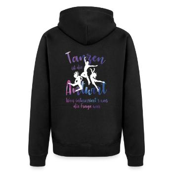 Tanzen Tänzer Tanz Tänzerin Tanzfläche Geschenk - Unisex Premium Bio Zip Hoodie - Schwarz - Hinten - Nico (187cm)