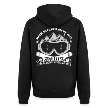 Skifahrer Spruch - Unisex Premium Bio Zip Hoodie - Schwarz - Hinten - Nico (187cm)