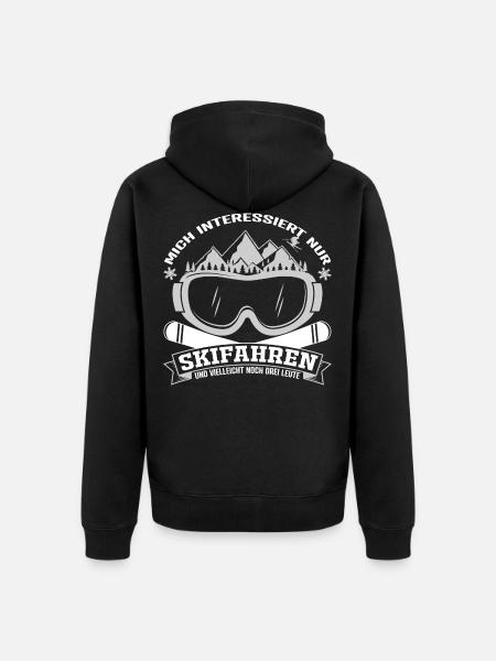 Skifahrer Spruch - Unisex Premium Bio Zip Hoodie - Schwarz