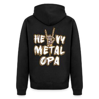 Heavy Metal Opa Großvater Metal Rock Band Geschenk - Unisex Premium Bio Zip Hoodie - Schwarz - Hinten - Nico (187cm)