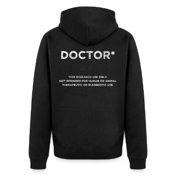 Doctor medicine doctor female doctor phd definition gift - Unisex Premium Organic Zip Hoodie - black - Back - Nico (187cm)