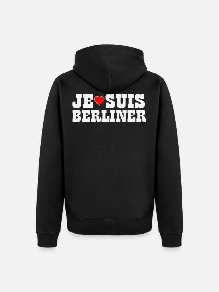 Berlin - Je Suis Berliner - Veste à capuche bio Premium Unisexe - noir