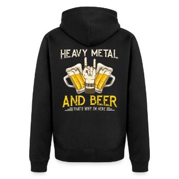 Heavy Rock Beer Party Concert Rock Party Cadeau - Veste à capuche bio Premium Unisexe - noir - Dos - Nico (187cm)