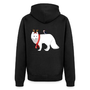 Cadeau d'hiver du père Noël Noël ours polaire - Veste à capuche bio Premium Unisexe - noir - Dos - Nico (187cm)