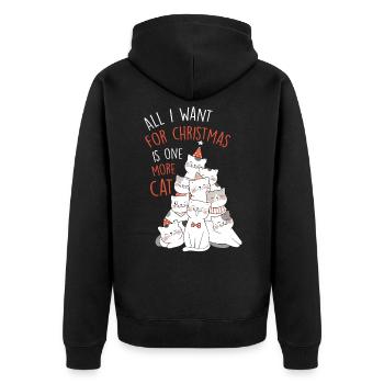 Weihnachten Katze Weihnachtsbaum Haustier Geschenk - Unisex Premium Bio Zip Hoodie - Schwarz - Hinten - Nico (187cm)
