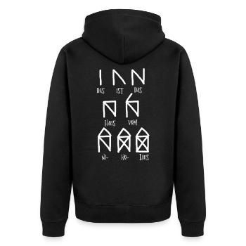 Haus Vom Nikolaus Weihnachten Santa Claus Geschenk - Unisex Premium Bio Zip Hoodie - Schwarz - Hinten - Nico (187cm)
