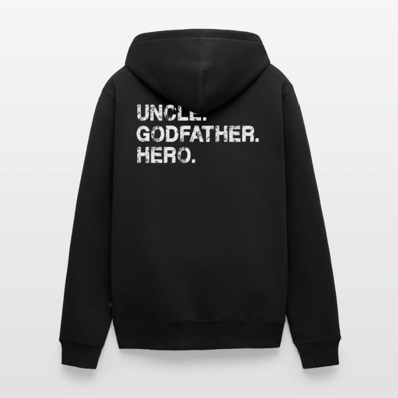 Onkel Pate Geschenk Held Geschenk für Onkel oder Bruder Unisex Premium Bio Zip Hoodie