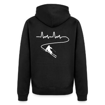 Coup de cœur Pouls Ski Ski Ski Montagne Cadeau - Veste à capuche bio Premium Unisexe - noir - Dos - Nico (187cm)