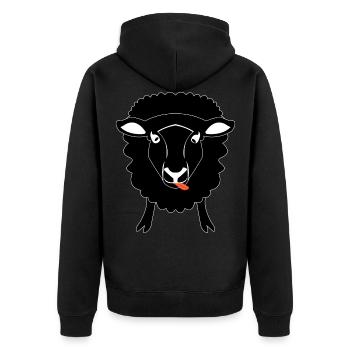schwarzes Schaf der Familie schwarze Schafe Hirte - Unisex Premium Bio Zip Hoodie - Schwarz - Hinten - Nico (187cm)
