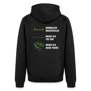 Herzschlag Quad Fahren Quadfahrer Moto Geschenk - Unisex Premium Bio Zip Hoodie - Schwarz - Hinten - Nico (187cm)