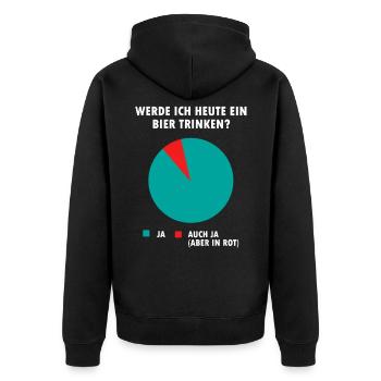 Bier Trinken Sauf Alkohol Party Bierkrug Geschenk - Unisex Premium Bio Zip Hoodie - Schwarz - Hinten - Nico (187cm)