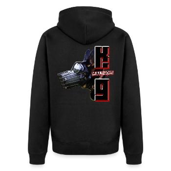malinois - Unisex Premium Organic Zip Hoodie - black - Back - Nico (187cm)