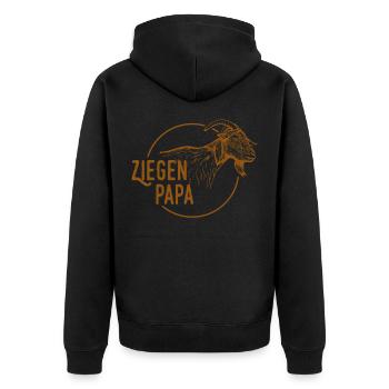 Ziegen Papa Ziegenhirte Hirte Ziege Bauer Geschenk - Unisex Premium Bio Zip Hoodie - Schwarz - Hinten - Nico (187cm)