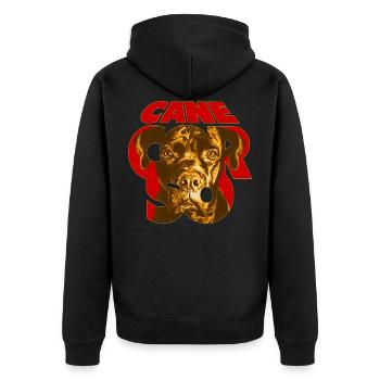 Stock Corso Retro - Unisex Premium Bio Zip Hoodie - Schwarz - Hinten - Nico (187cm)
