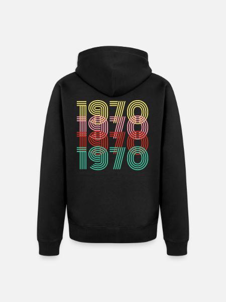 1970 50th birthday - Unisex Premium Organic Zip Hoodie - black