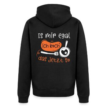 Ich Koch Das Jetzt So Küchenchef Koch Geschenk - Unisex Premium Bio Zip Hoodie - Schwarz - Hinten - Nico (187cm)
