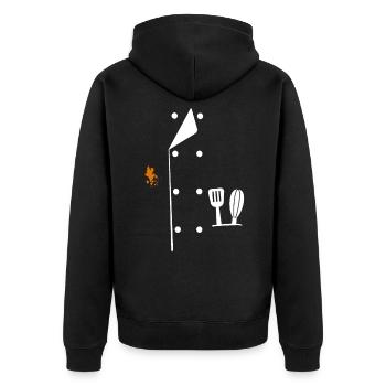 Chef uniforme cuisinier cuisinier chef cadeau - Veste à capuche bio Premium Unisexe - noir - Dos - Nico (187cm)