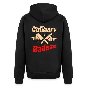 Culinary Badass Chef Kitchen Cook Cooking Gift - Unisex Premium Organic Zip Hoodie - black - Back - Nico (187cm)
