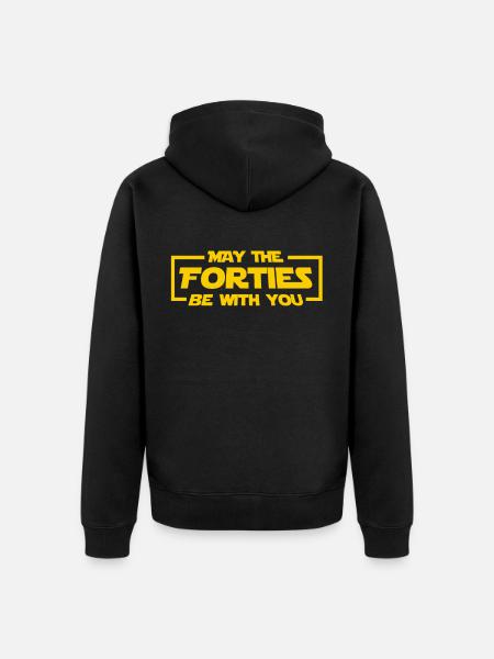 Que los años cuarenta te acompañen como regalo de cumpleaños número 40 - Chaqueta con capucha prémium ecológica unisex - negro