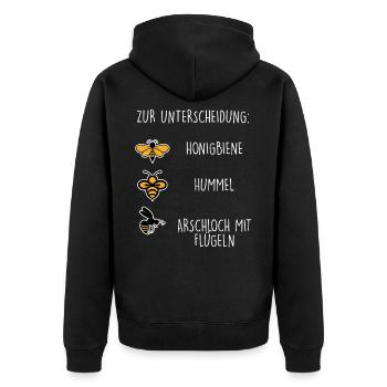 Honigbiene Hummel Imker Imkerei Honig Geschenk - Unisex Premium Bio Zip Hoodie - Schwarz - Hinten - Nico (187cm)