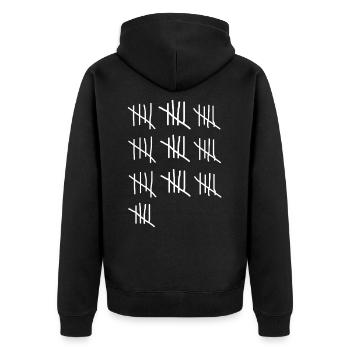 50 Lines 50. Geburtstag 50 Jahre Jahrgang Geschenk - Unisex Premium Bio Zip Hoodie - Schwarz - Hinten - Nico (187cm)