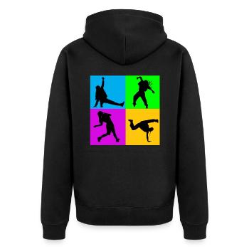 Danseur de danse hip hop break dance danseur cadeau - Veste à capuche bio Premium Unisexe - noir - Dos - Nico (187cm)
