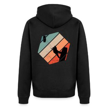 Kite surfing kitesurfing kite surfers wave gift - Unisex Premium Organic Zip Hoodie - black - Back - Nico (187cm)