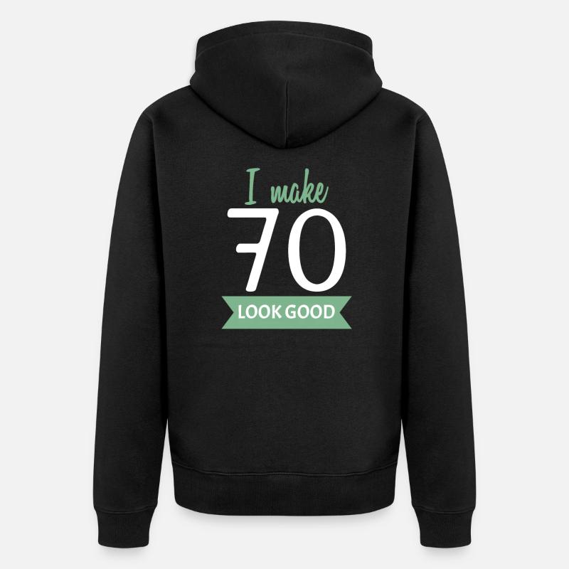 70e anniversaire disant - Veste à capuche bio Premium Unisexe - noir