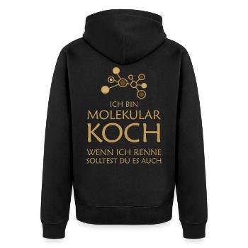 Molekular Koch Molekularküche Kochen Molekül - Unisex Premium Bio Zip Hoodie - Schwarz - Hinten - Nico (187cm)