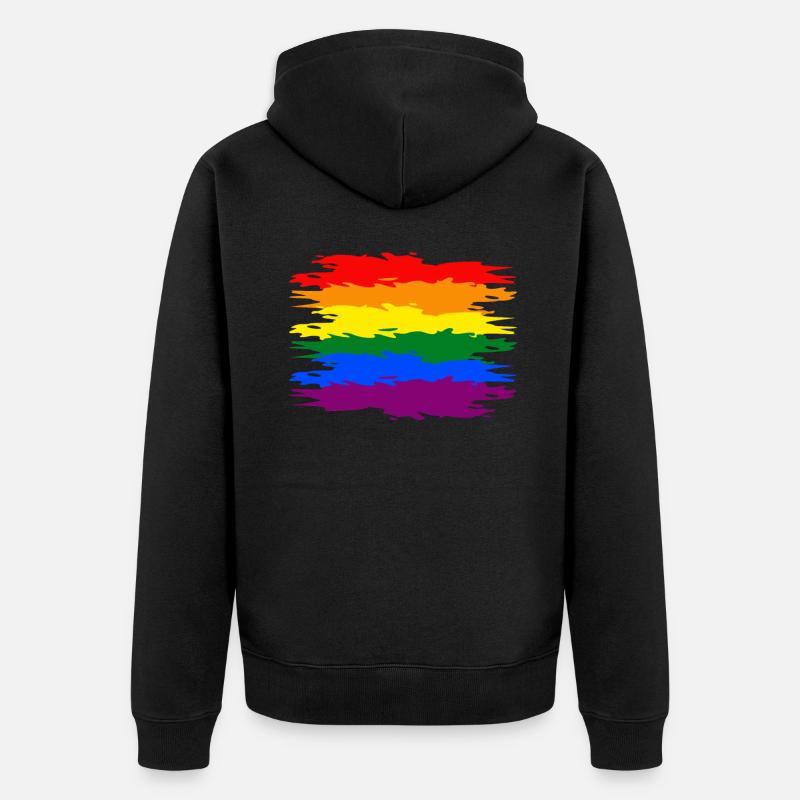 Drapeau arc-en-ciel - Veste à capuche bio Premium Unisexe - noir