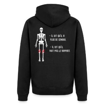 il dit qu'il a plus de genou cité de la peur film - Veste à capuche bio Premium Unisexe - noir - Dos - Nico (187cm)