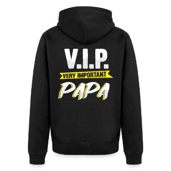 Cadeau très important pour la fête des pères papa VIP - Veste à capuche bio Premium Unisexe - noir - Dos - Nico (187cm)
