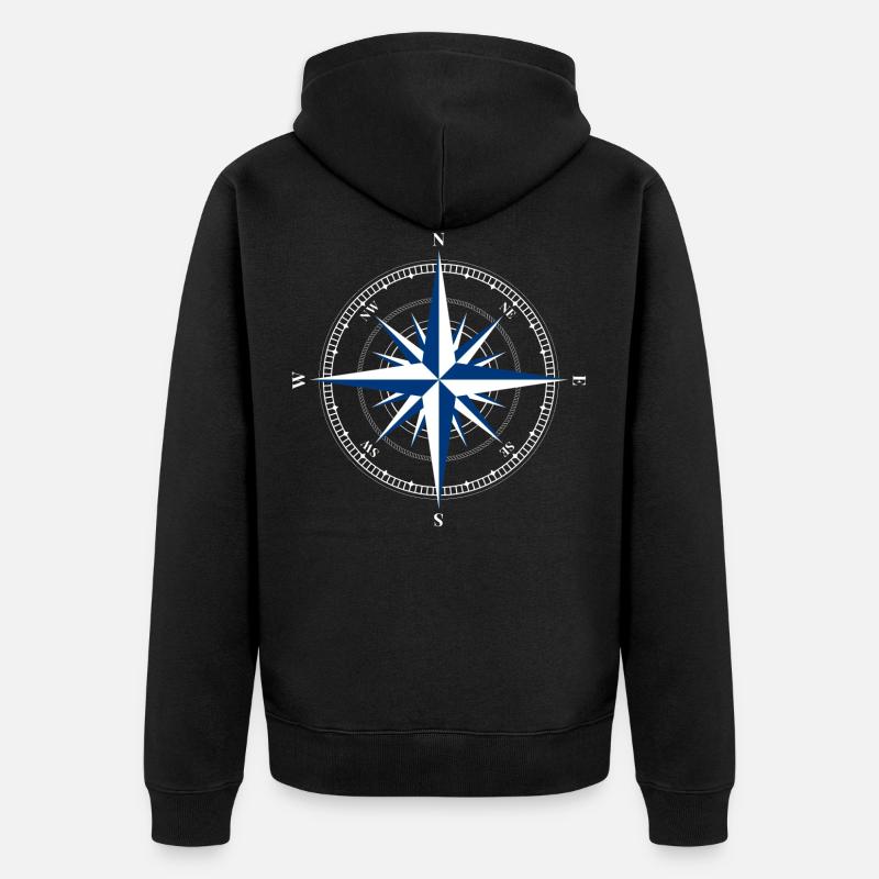 T-SHIRT COMPASS WINDROSE - Veste à capuche bio Premium Unisexe - noir