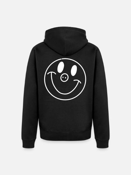 Smilie - Unisex Premium Organic Zip Hoodie - black