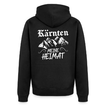 Kärnten Seen Kärntner Nudel Bua Lausbua Geschenk - Unisex Premium Bio Zip Hoodie - Schwarz - Hinten - Nico (187cm)