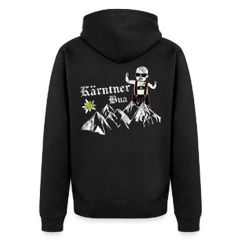 Kärnten Seen Kärntner Nudel Bua Lausbua Geschenk - Unisex Premium Bio Zip Hoodie - Schwarz - Hinten - Nico (187cm)