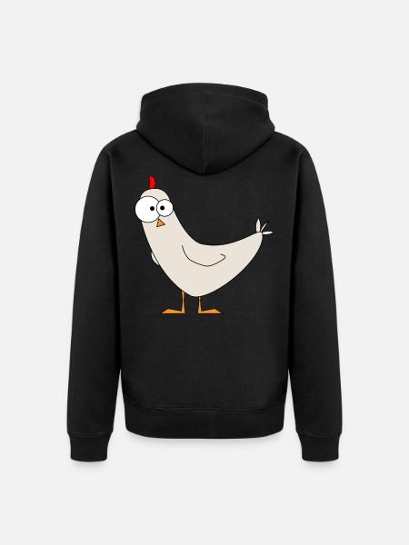 Crazy chicken - Unisex Premium Organic Zip Hoodie - black