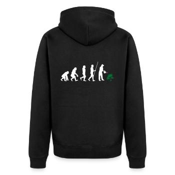 Gärtner Evolution Gärtner Gärtnerin Blume Geschenk - Unisex Premium Bio Zip Hoodie - Schwarz - Hinten - Nico (187cm)