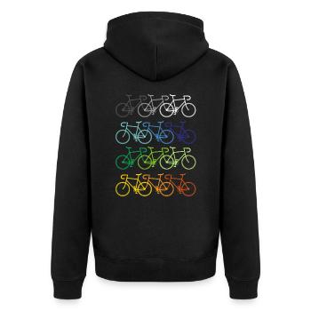 Bicycle cyclist cycling MTB road bike gift - Unisex Premium Organic Zip Hoodie - black - Back - Nico (187cm)