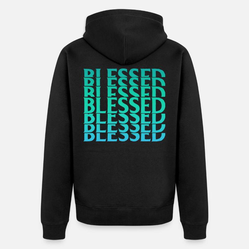 Gesegnet - Unisex Premium Bio Zip Hoodie - Schwarz