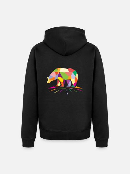Polygon bear - Unisex Premium Organic Zip Hoodie - black