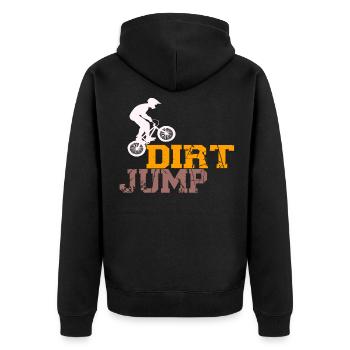 Dirt Jump BMX Bike Geschenk Design - Unisex Premium Bio Zip Hoodie - Schwarz - Hinten - Nico (187cm)