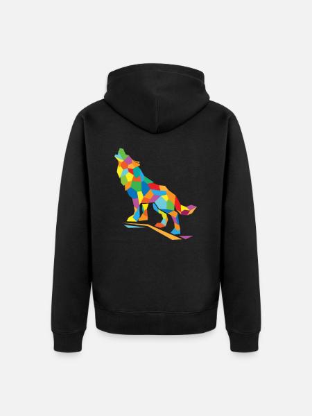 Polygone de loup - Veste à capuche bio Premium Unisexe - noir