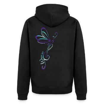 Sensibilisation aux papillons de dépression suicide - Veste à capuche bio Premium Unisexe - noir - Dos - Nico (187cm)