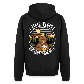 Camping Drôle de sort Camper cadeau bière ours - Veste à capuche bio Premium Unisexe - noir - Dos - Nico (187cm)