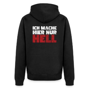 Ich Mache Hier Hell Lichttechniker Licht Geschenk - Unisex Premium Bio Zip Hoodie - Schwarz - Hinten - Nico (187cm)