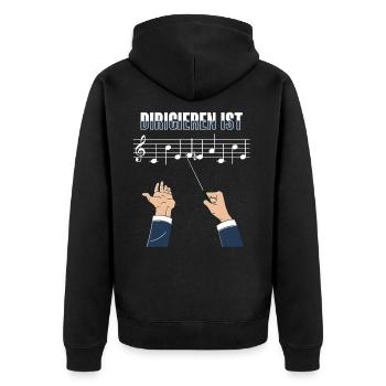 Dirigieren Ist Chefsache Dirigent Chor Geschenk - Unisex Premium Bio Zip Hoodie - Schwarz - Hinten - Nico (187cm)
